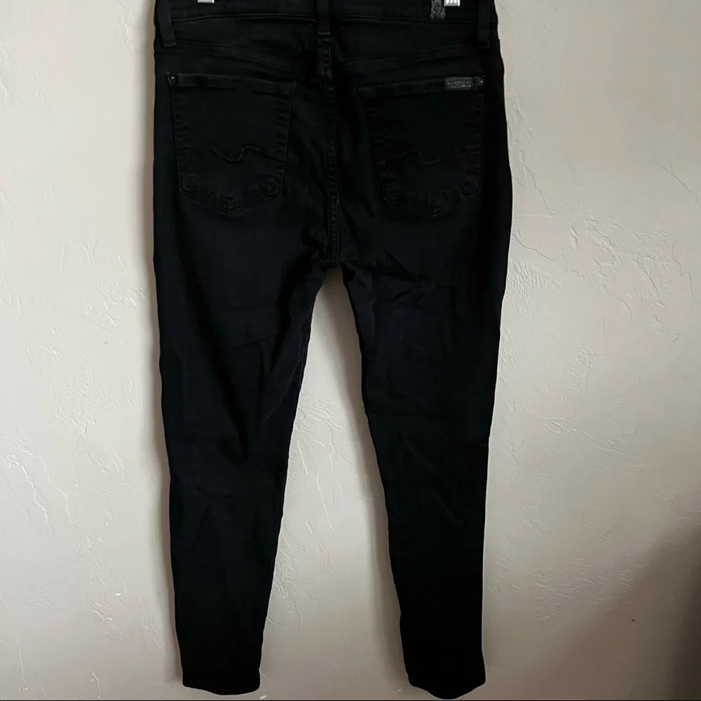 7 For All Mankind Black High Waist Crop Guenevere Skinny Denim Jeans_6